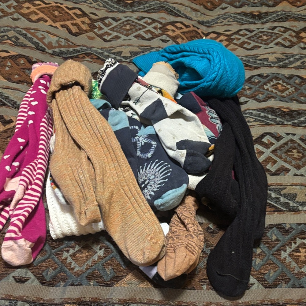 Double D Ranch Multicolor Hosiery & Socks Collection and misc used socks